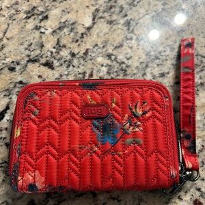 Red floral hand purse
